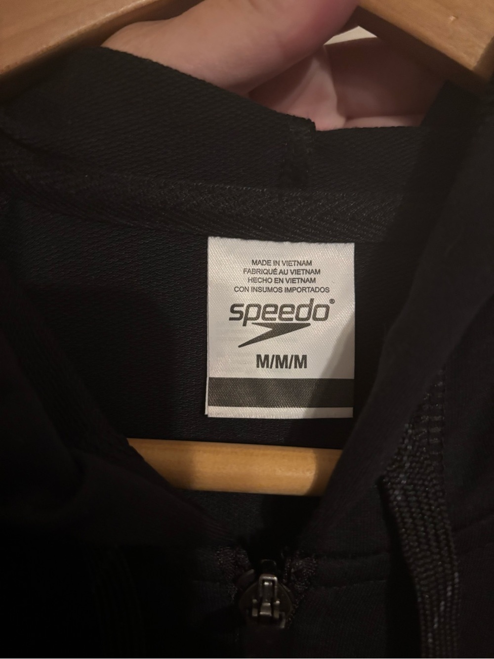 NWT Speedo Aquatic Swim Cover-up Robe Full Zip Hoodie Black medium - Picture 6 of 10